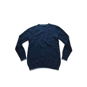 Rodd & gunn mens Sz M navy white trim 100% pure fine merino wool sweater